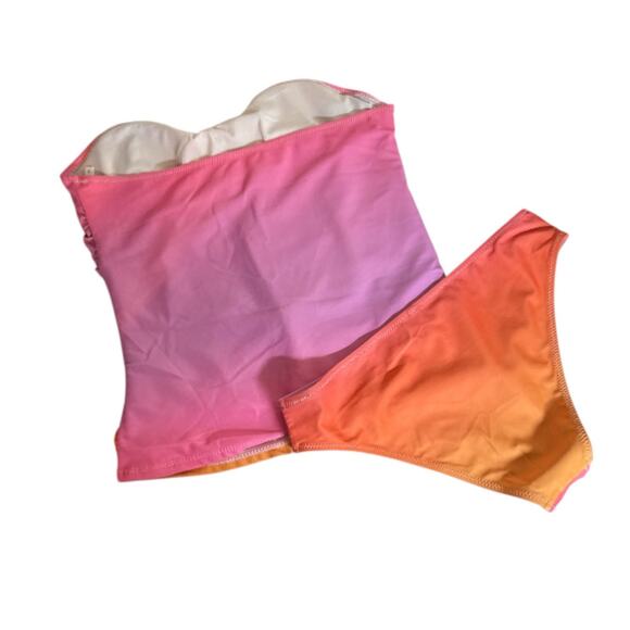 Beachsissi Women's Smocked Tummy Control Gradient Print Tankini Set Size M Multi - Picture 4 of 8